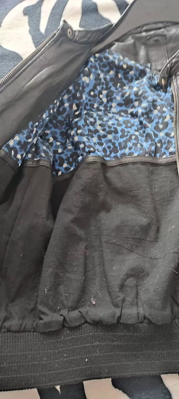 Geacă din piele Naf EU 38 | Negru, Fără glugă, Piele naturală - Image 9