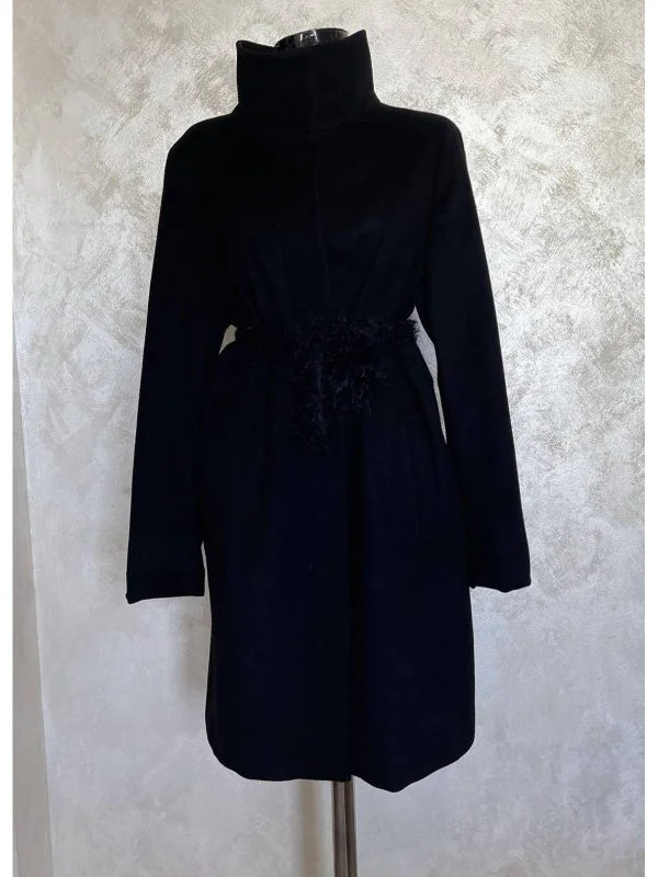 Palton lung Max Mara EU 42 | Negru, Fără glugă, Lână - Image 7