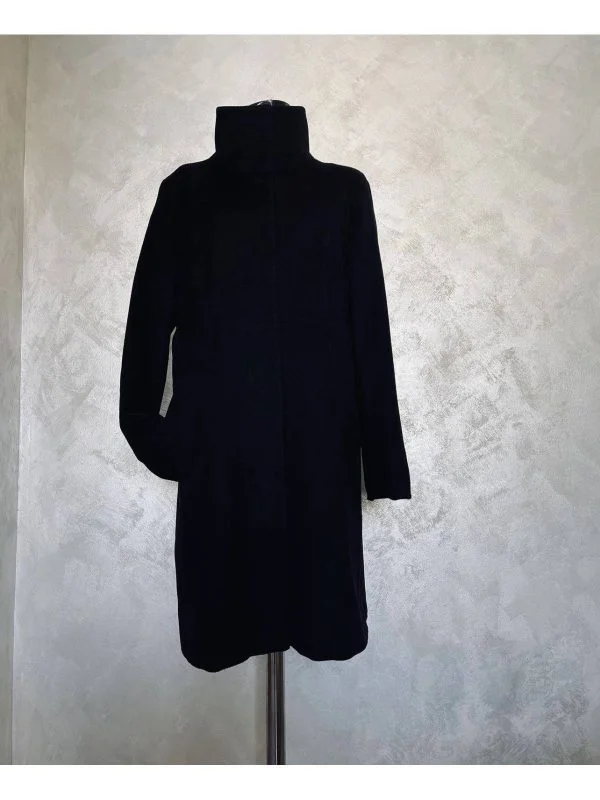 Palton lung Max Mara EU 42 | Negru, Fără glugă, Lână - Image 6