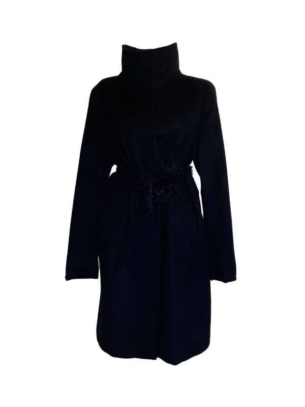 Palton lung Max Mara EU 42 | Negru, Fără glugă, Lână