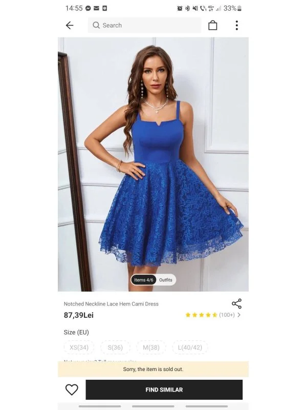 Rochie de seară Shein EU 34 | Albastru, Mini, Poliester - Image 7