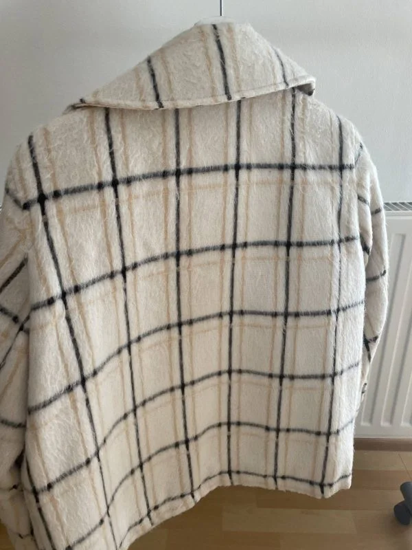 Jachetă Topshop EU 34 | Alb, Fără glugă, Carouri - Image 6