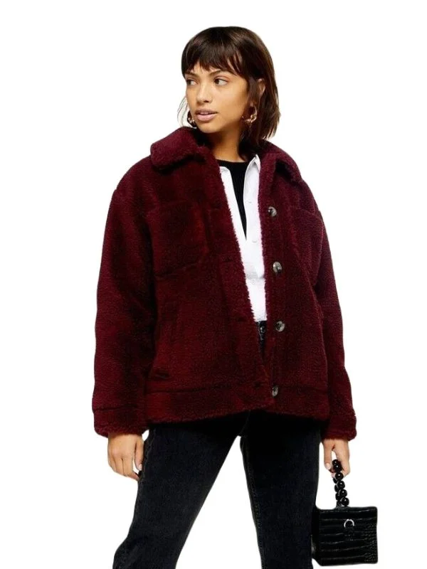 Jachetă Topshop EU 34 | Roșu, Fără glugă