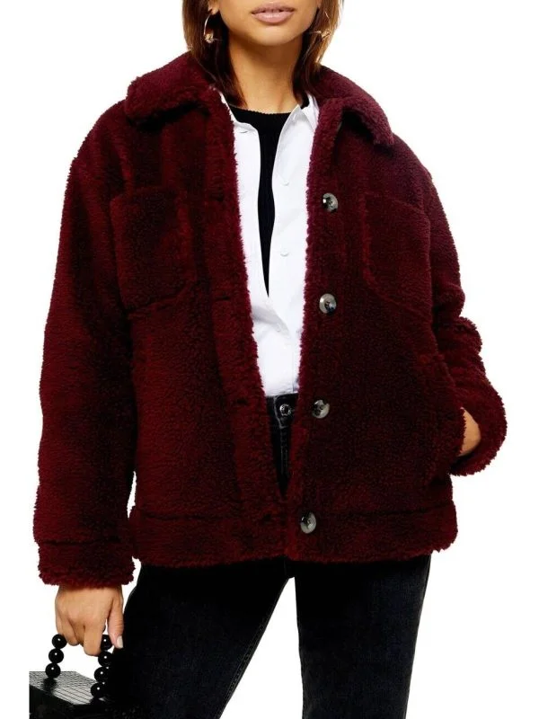 Jachetă Topshop EU 34 | Roșu, Fără glugă - Image 3