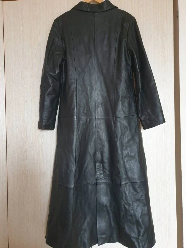 Palton lung CO XL | Negru, Fără glugă, Monocrom, Piele naturală - Image 3