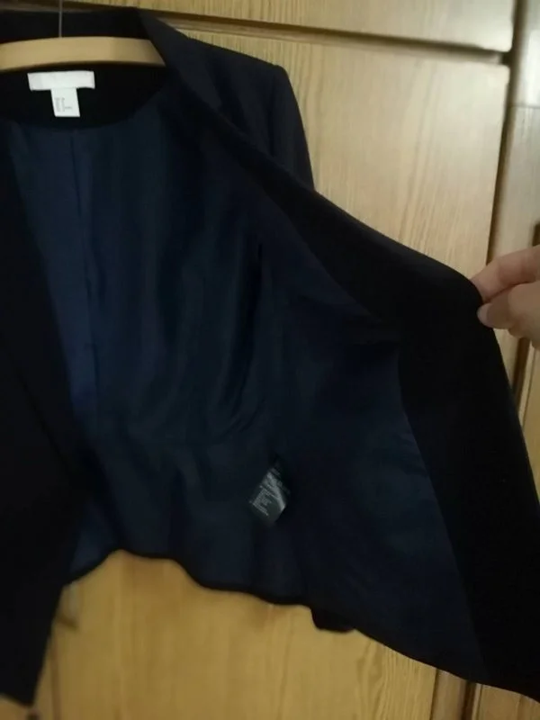 Sacou H&M EU 38 | Albastru, Normal, Poliester - Image 4