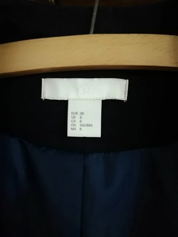 Sacou H&M EU 38 | Albastru, Normal, Poliester - Image 5