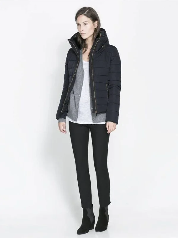 Geacă de iarnă Zara EU 34 | Negru, Cu glugă - Image 9