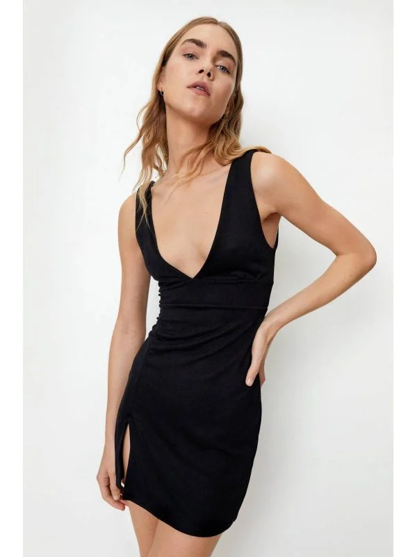 Rochie de seară NASTY GAL EU 34 | Negru, Mini, Poliester - Image 2