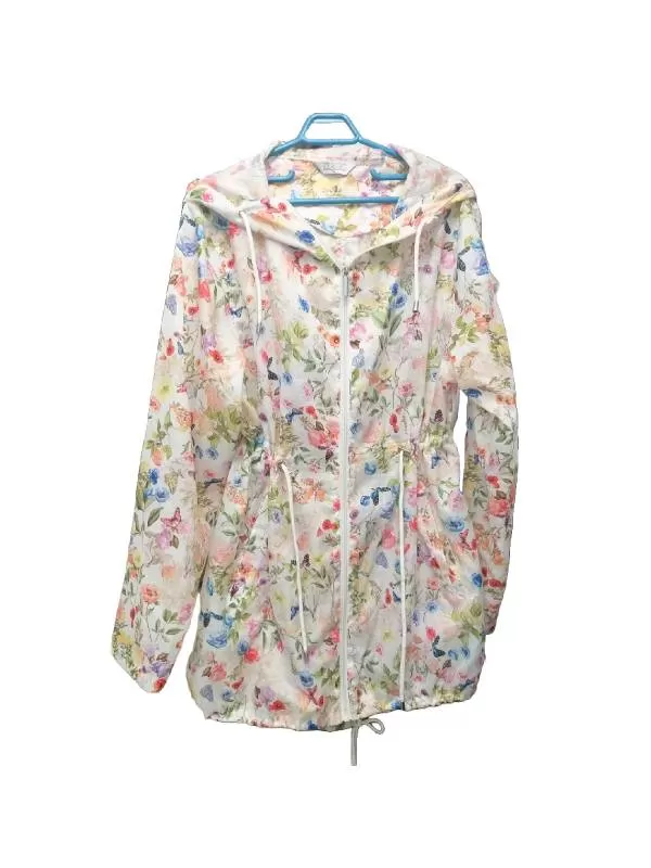 Jachetă CLASSIC XL | Multicolor, Cu glugă, Floral & Tropical, Poliester