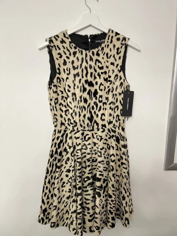 Rochie de seară Dolce & Gabbana XS | Crem, Mini, Blană artificială - Image 6
