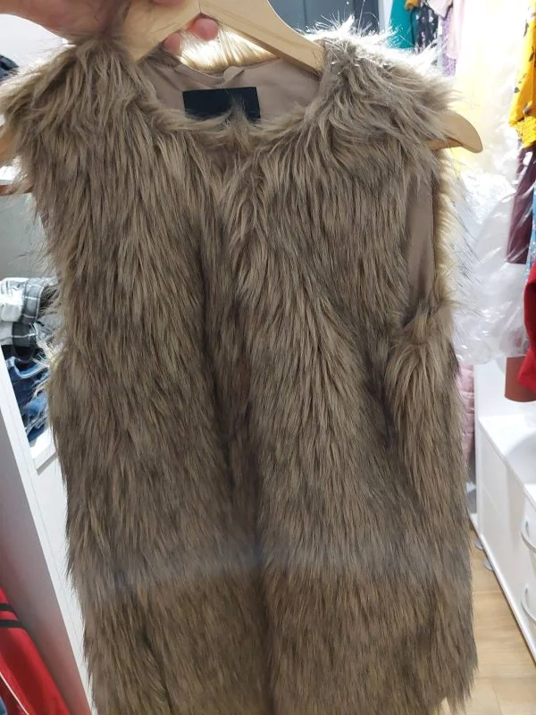 Vestă Bershka EU 34 | Bej, Fără glugă, Poliester - Image 2