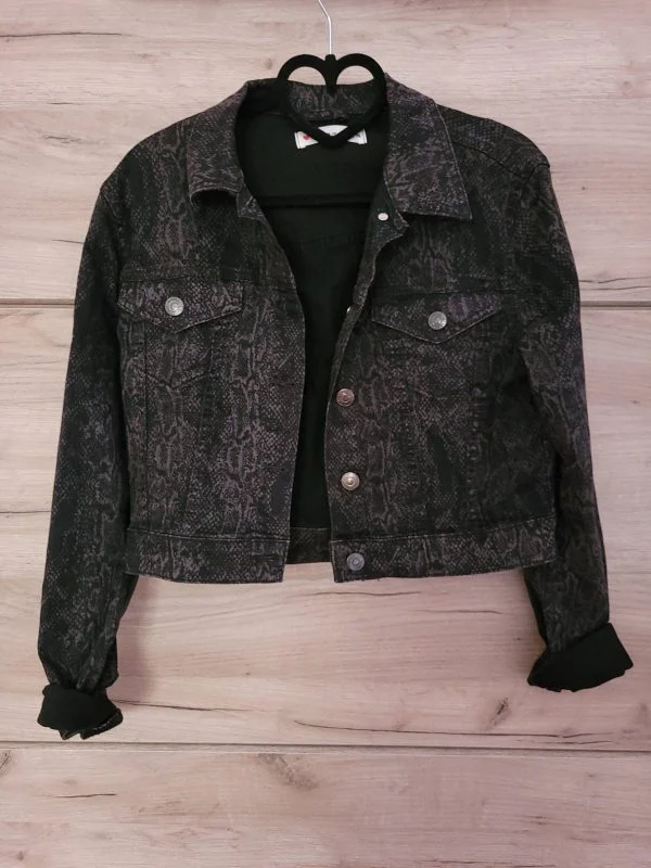 Geacă din denim KOTON EU 38 | Negru, Animal print, Bumbac - Image 5