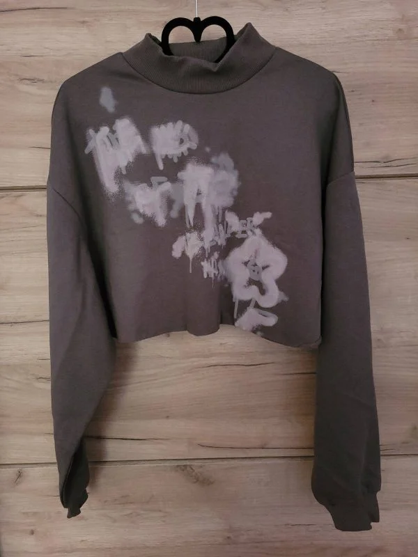 Bluză H&M M | Gri, Normal, Bumbac - Image 3