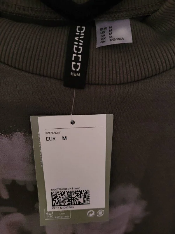 Bluză H&M M | Gri, Normal, Bumbac - Image 5