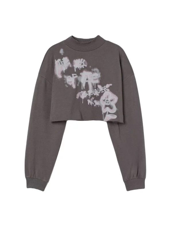 Bluză H&M M | Gri, Normal, Bumbac
