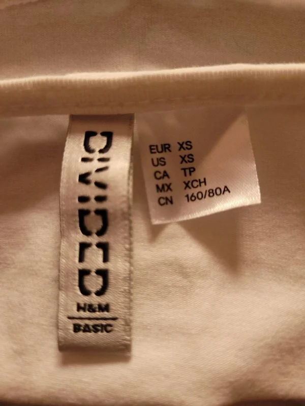 Top H&M XS | Alb, Normal, Bumbac - Image 7