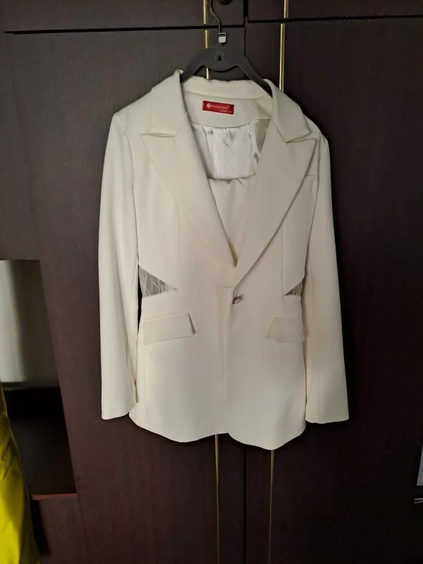 Costum cu sacou și pantaloni ATMOSPHERE FASHION EU 34 | Alb - Image 5
