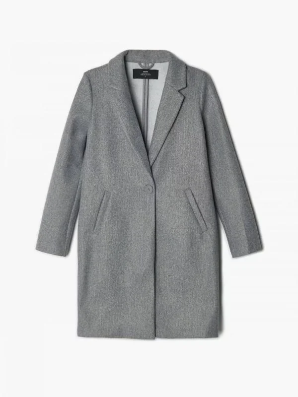Palton lung CROPP XS | Gri, Fără glugă, Poliester - Image 4