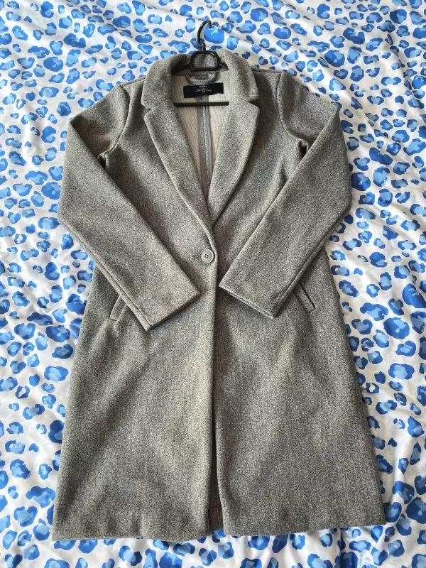 Palton lung CROPP XS | Gri, Fără glugă, Poliester - Image 6