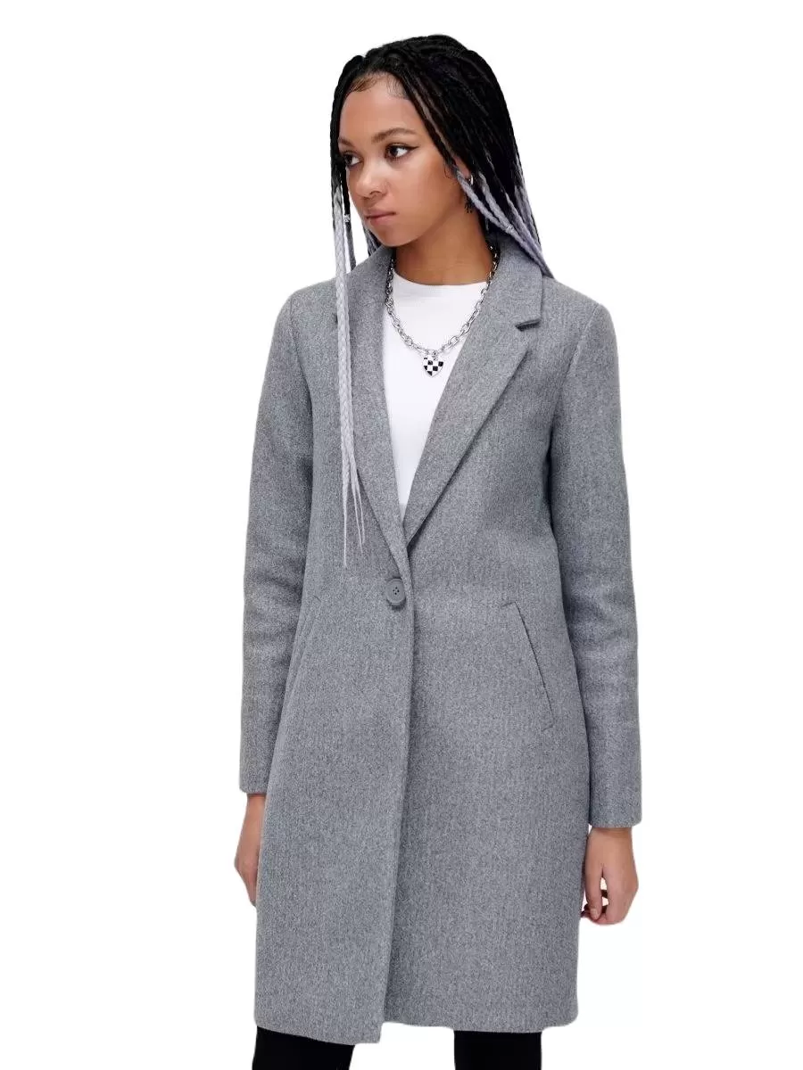 Palton CROPP XS | Gri, Fără glugă, Poliester