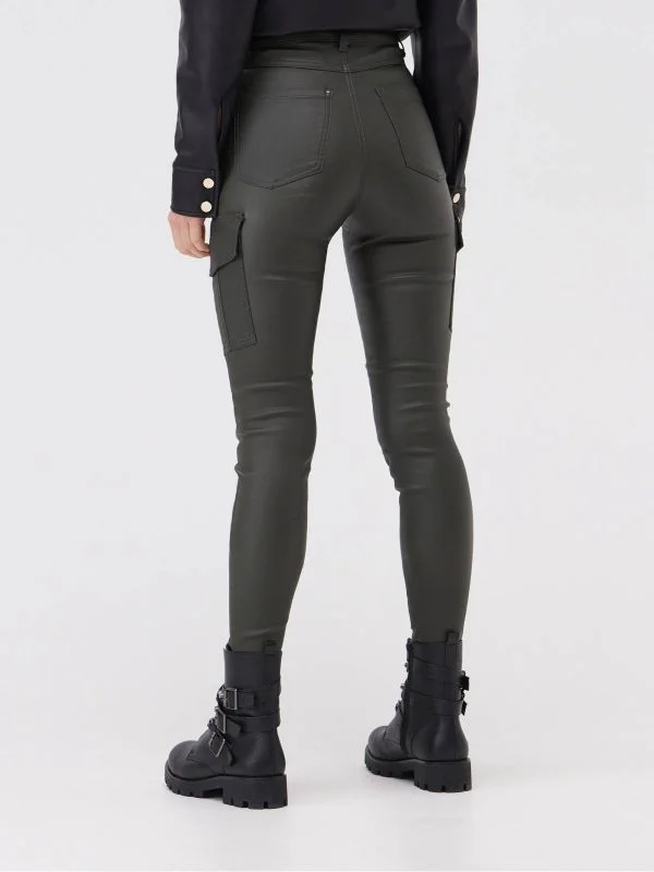 Pantaloni Sinsay L | Khaki, Lungi, Vâscoză - Image 2