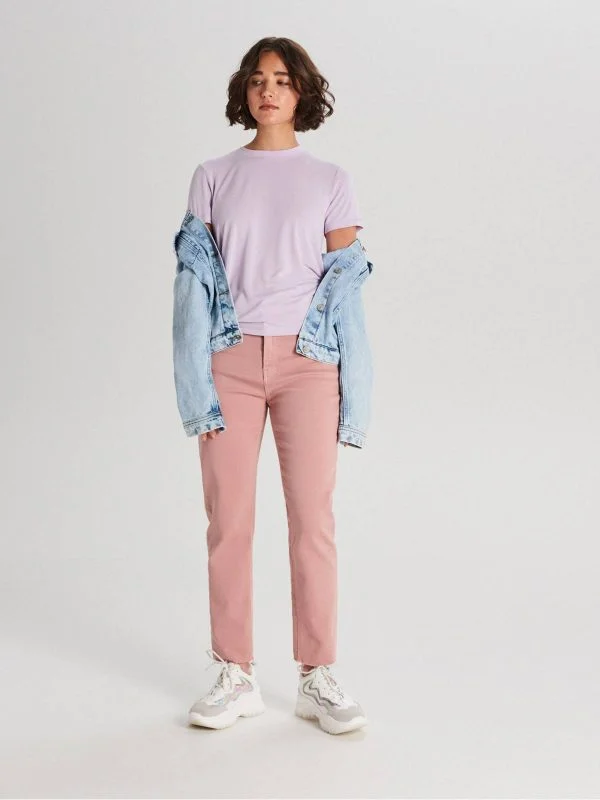 Blugi CROPP EU 38 | Roz, Lungi, Bumbac - Image 3