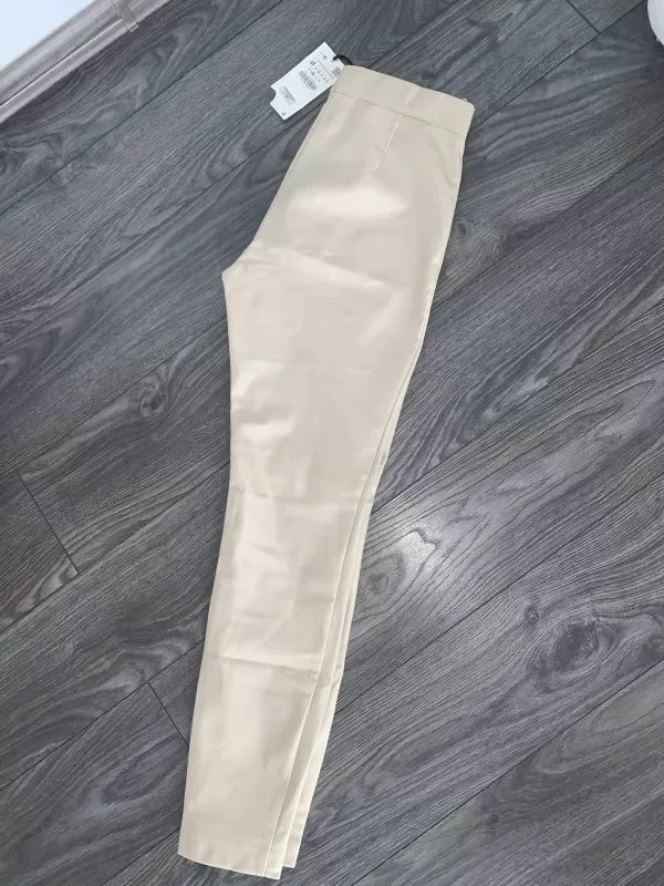 Pantaloni Zara M | Bej, Lungi, Piele ecologică - Image 7