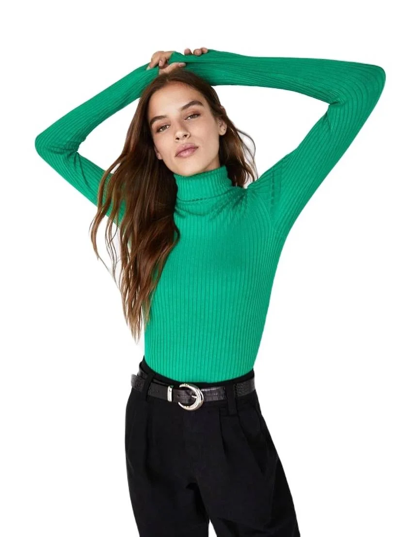 Bluză Bershka S | Verde, Normal, Bumbac