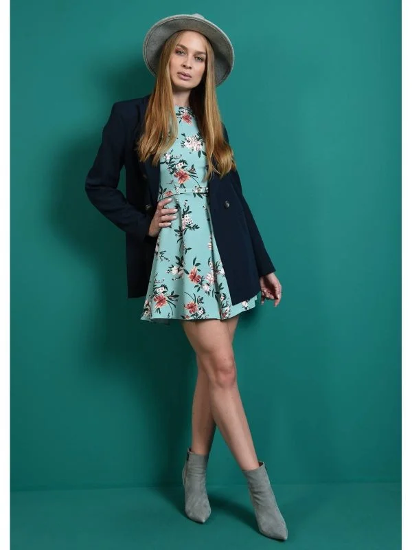 Rochie office Poema EU 34 | Verde mentă, Mini, Poliester - Image 5