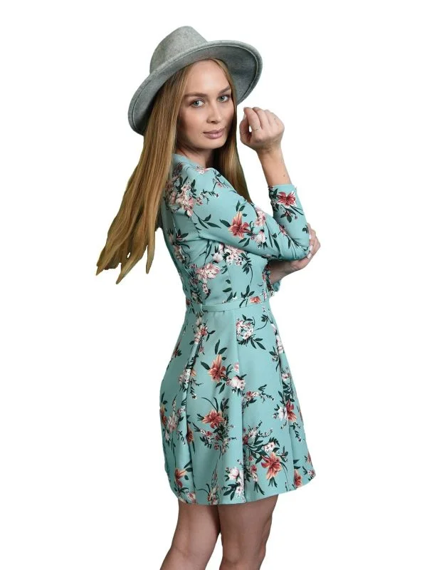 Rochie office Poema EU 34 | Verde mentă, Mini, Poliester