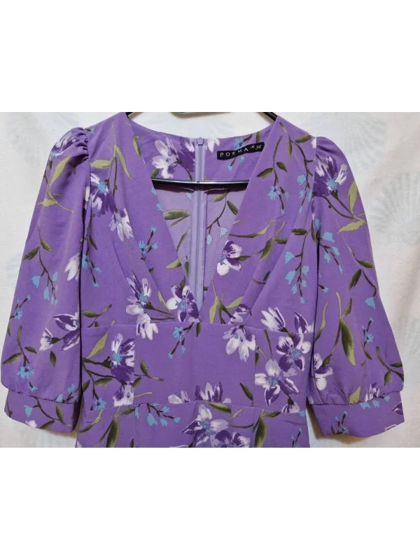 Rochie office Poema EU 34 | Mov, Midi, Poliester - Image 8