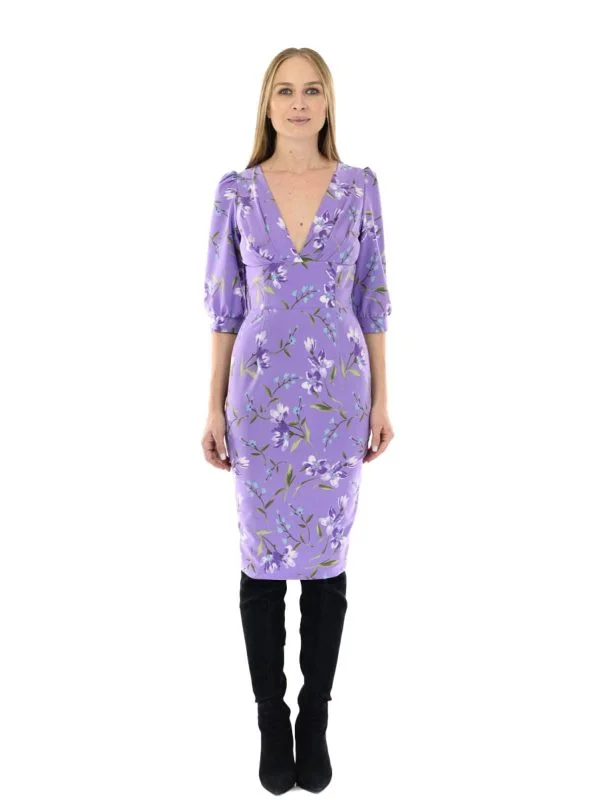 Rochie office Poema EU 34 | Mov, Midi, Poliester