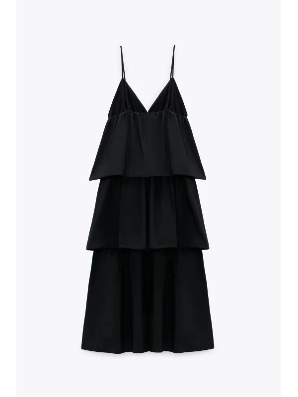 Rochie de seară Zara M | Negru, Midi - Image 4