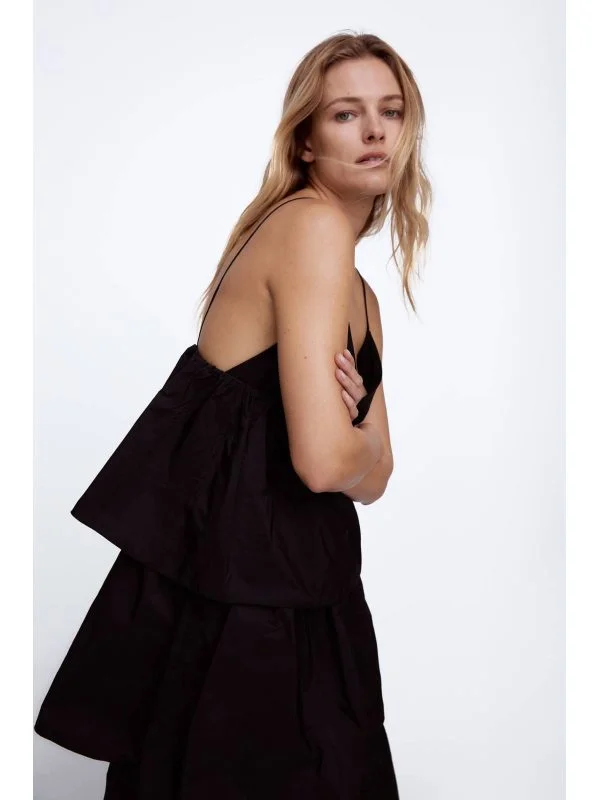 Rochie de seară Zara M | Negru, Midi - Image 3