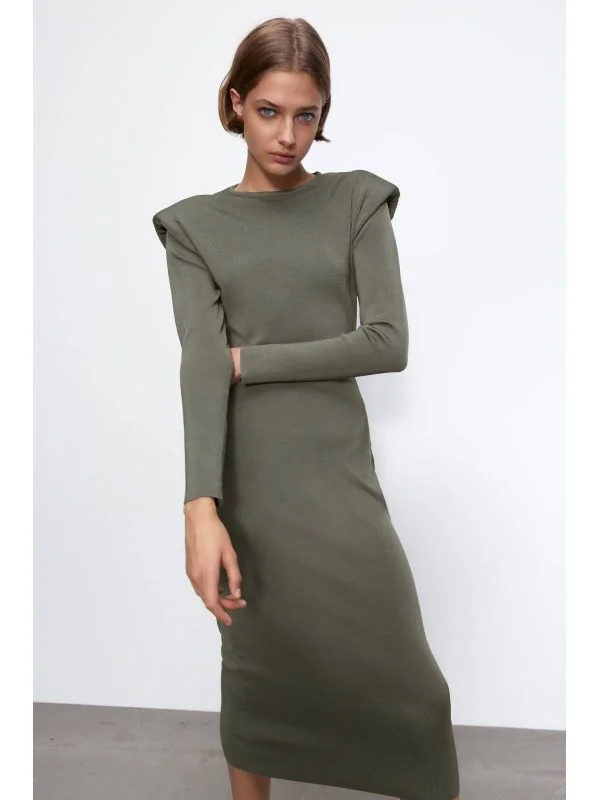Rochie de seară Zara EU 36 | Khaki, Midi - Image 3