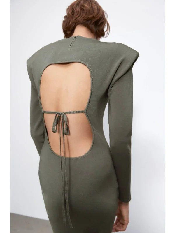 Rochie de seară Zara EU 36 | Khaki, Midi - Image 2