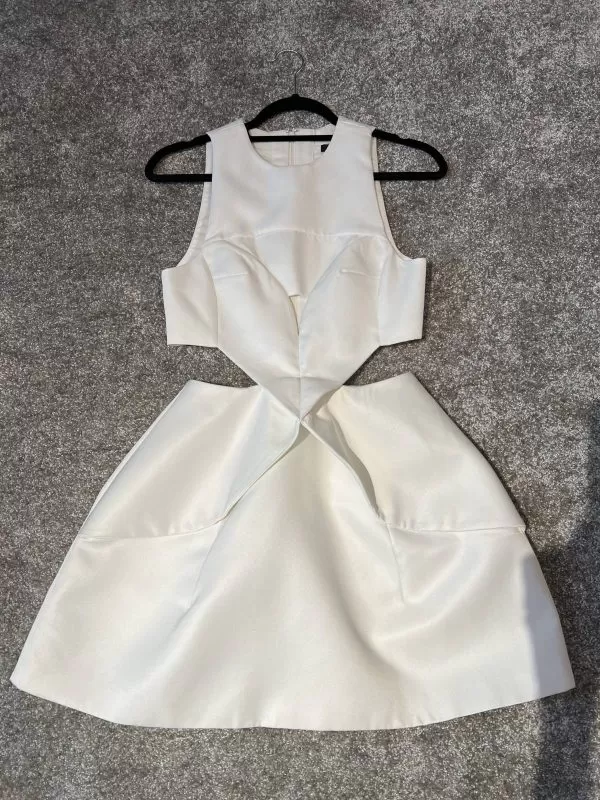 Rochie de seară AQ UK 6 | Alb, Mini, Poliester - Image 5