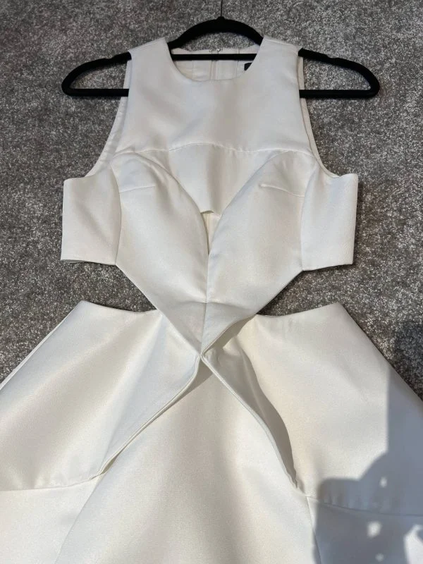Rochie de seară AQ UK 6 | Alb, Mini, Poliester - Image 2