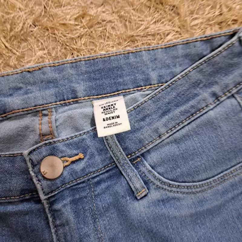 Blugi H&M M | Bleu, Lungi - Image 4