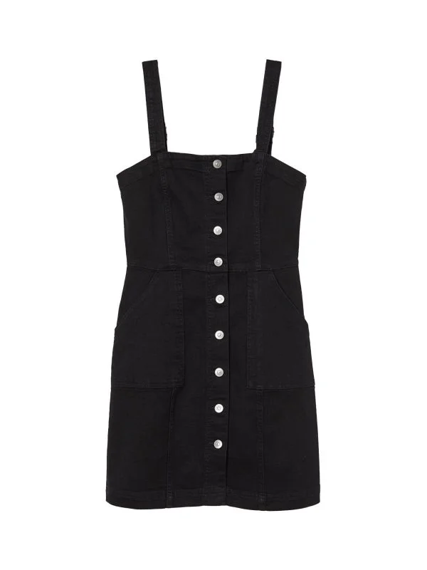 Rochie casual H&M EU 32 | Negru, Mini, Denim