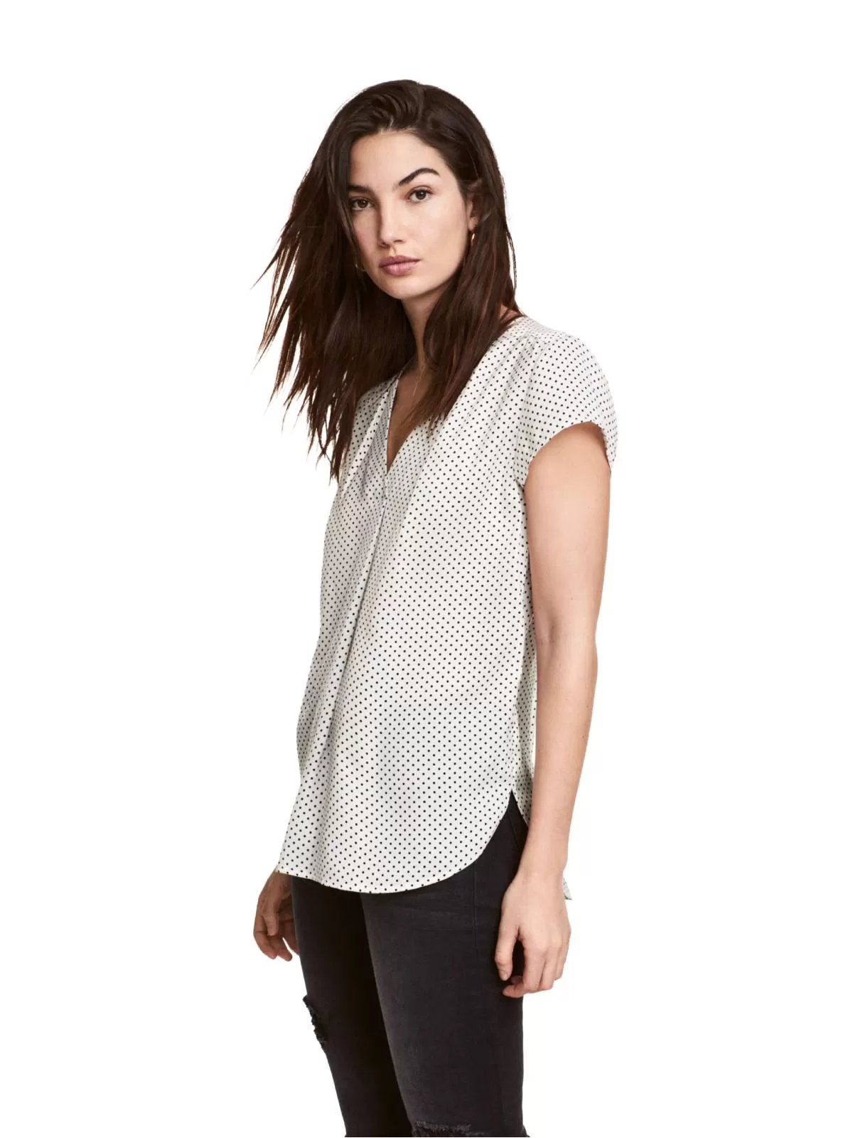 Cămașă H&M EU 34 | Alb, Normal, Mătase