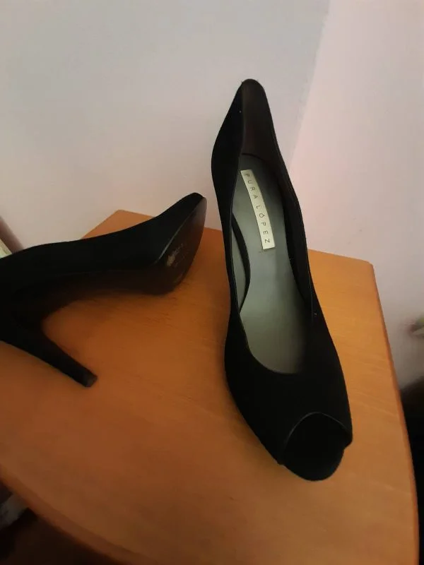 Pantofi cu toc înalt PURA LOPEZ EU 38.5 | Negru, Piele naturală - Image 3