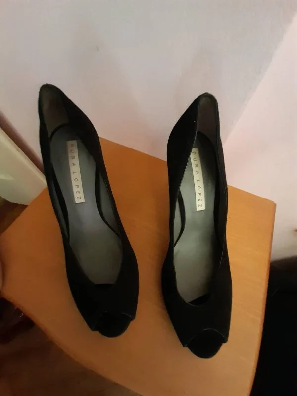 Pantofi cu toc înalt PURA LOPEZ EU 38.5 | Negru, Piele naturală - Image 4