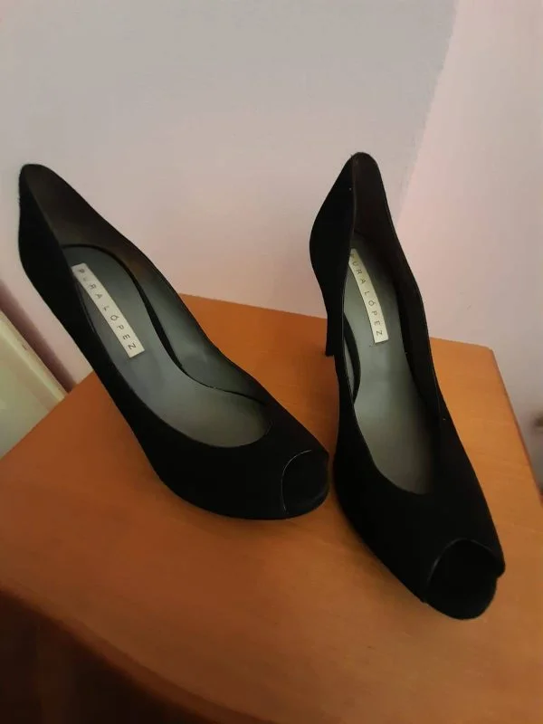 Pantofi cu toc înalt PURA LOPEZ EU 38.5 | Negru, Piele naturală - Image 5
