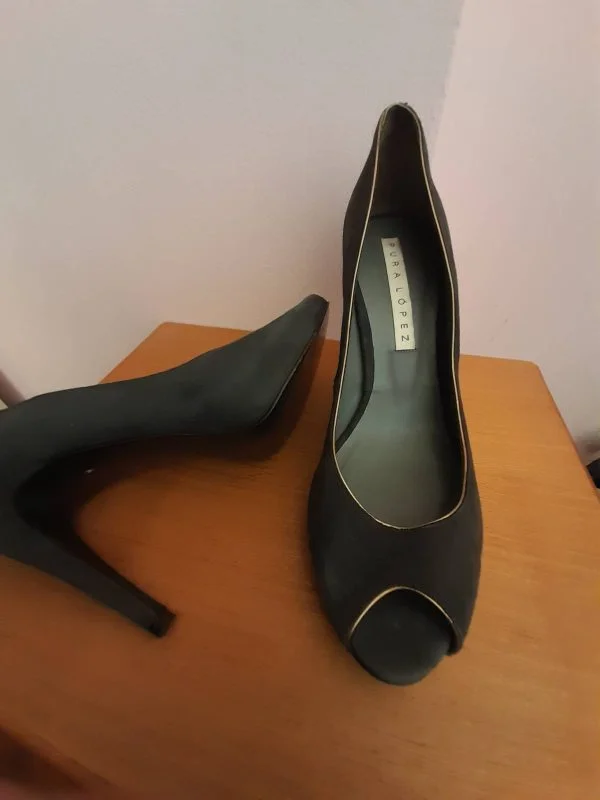 Pantofi cu toc înalt PURA LOPEZ EU 38 | Gri, Piele naturală - Image 3