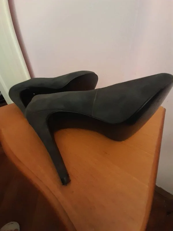 Pantofi cu toc înalt PURA LOPEZ EU 38 | Gri, Piele naturală - Image 5