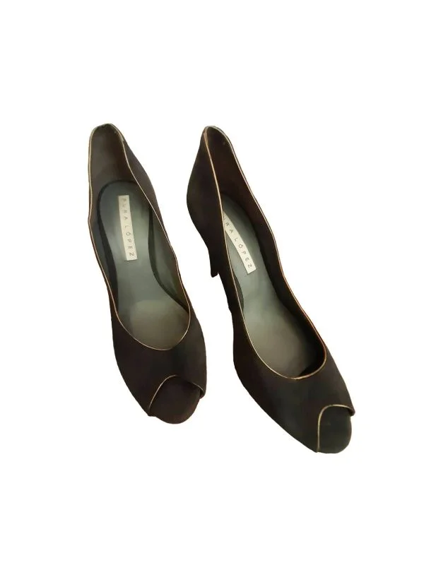 Pantofi cu toc înalt PURA LOPEZ EU 38 | Gri, Piele naturală