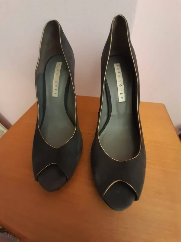 Pantofi cu toc înalt PURA LOPEZ EU 38 | Gri, Piele naturală - Image 2