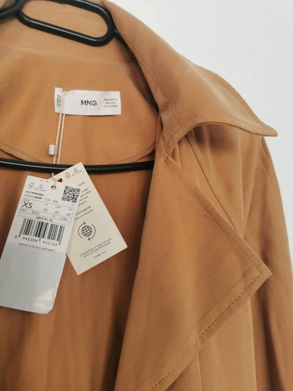 Trenci Mango EU 34 | Cărămiziu, Fără glugă, Monocrom, Poliester - Image 7